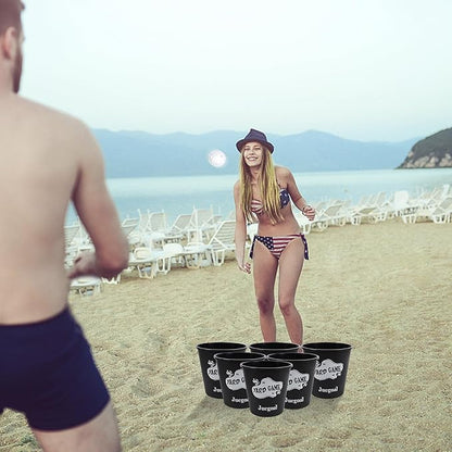 Juegoal Outdoor Giant Yard Pong Game Set Outdoor Toss Game Throwing Game for Beach, Camping, Lawn and Backyard