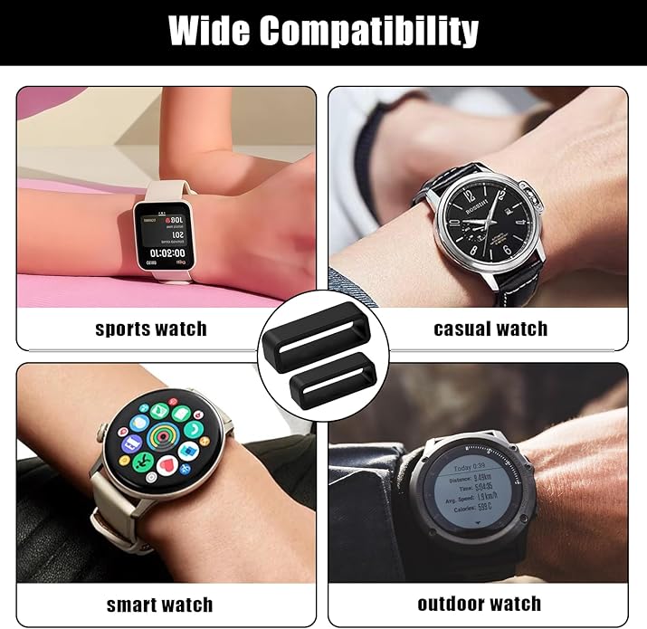 Watch Band Keepers,Silicone Watch Strap Holder Loops,Watch Strap Keeper for Smart Sport Watches Parts