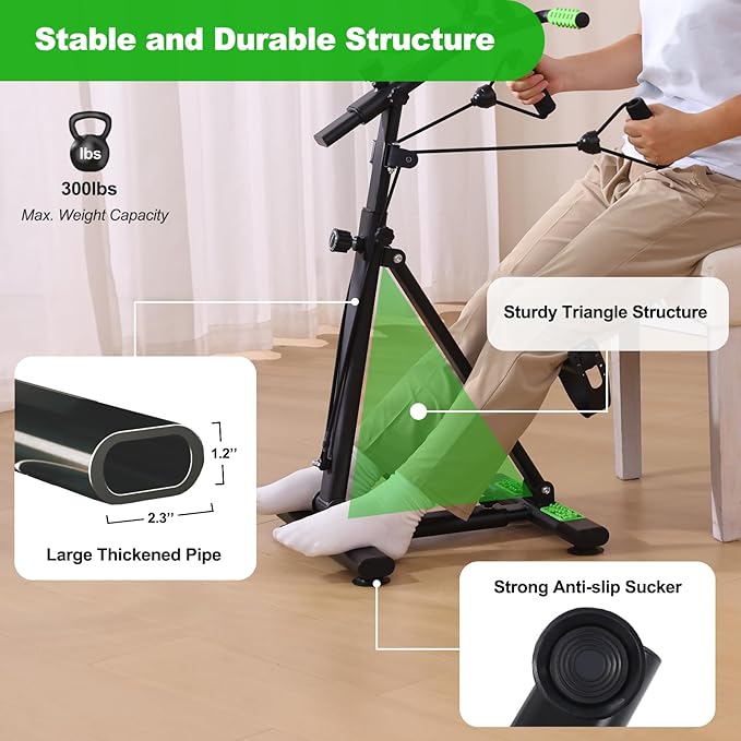 Pedal Exerciser Bike for Seniors, Hand Arm Leg and Knee Physical Therapy Peddler Exercise Equipment, Elderly Recovery Home Exercise Bike for Total Body, Upper and Lower Limb Trainer