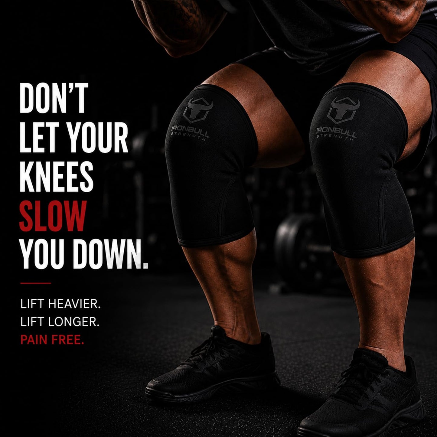 7mm Knee Sleeves for Squats & Weightlifting - Large, Charcoal, Men & Women