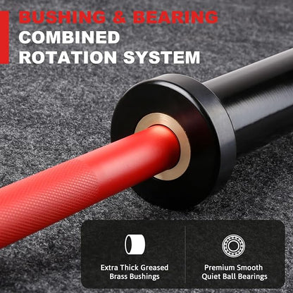 LIONSCOOL Premium 4ft/4.9ft/6ft Barbell for Strength Training and Olympic Weightlifting, 2 Inch Bar for Squats, Curls, Deadlifts, Presses, Hip Thrusts, 350lbs/500lbs/700lbs Weight Capacity