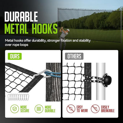 Golf Net, 10x20ft Golf Practice Net with Carry Bag, Double Finished Seam, Durable and Portable, Hitting Net for Backyard, Multiple Sports Net Barrier Net Indoor Outdoor Use