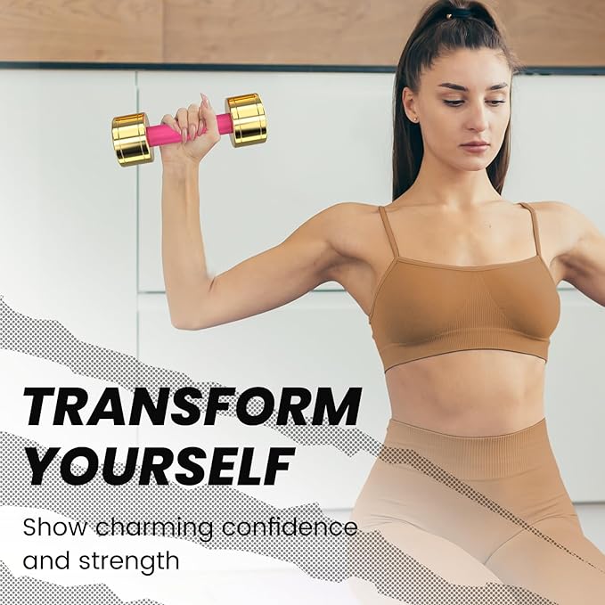 TECHNOAGE Round Dumbbell Sets with Steel Handle, Odorless Neoprene rubber Handle Cover