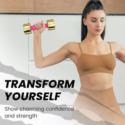 TECHNOAGE Round Dumbbell Sets with Steel Handle, Odorless Neoprene rubber Handle Cover