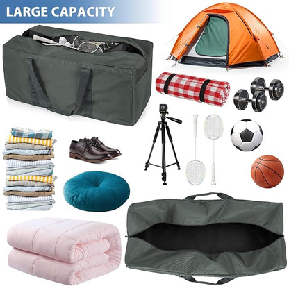 Extra Large Travel Duffle Bag, 160L Gear Bag for Men and Women, Storage Bag Ideal for Overnight Camping and Weekend Getaways, Dark Gray