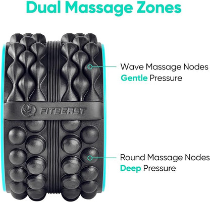 FitBeast Back Roller, Back Wheel Foam Roller - Targeted Muscle Roller for Deep Tissue Massage, Back Stretcher