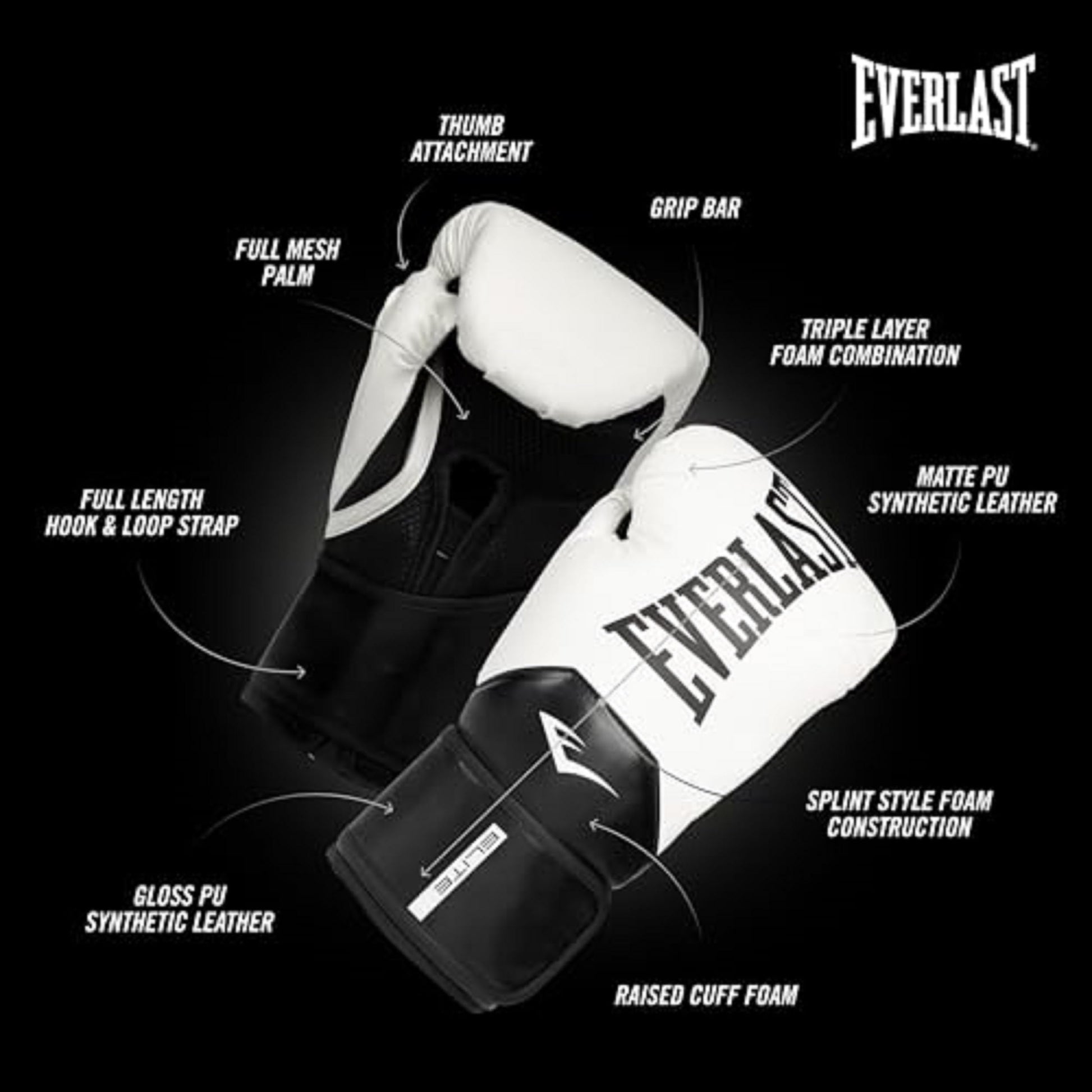 Everlast Elite 2 Boxing Gloves | Women, Men, Heavy Bag | Black/Gold | 16oz