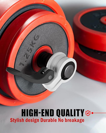 Narrow Barbell Clips 2.5cm Width for Olympic Bars, 0.9-1.18inch Adjustable Weight Clamps, Quick Release Locking Collars for Weightlifting