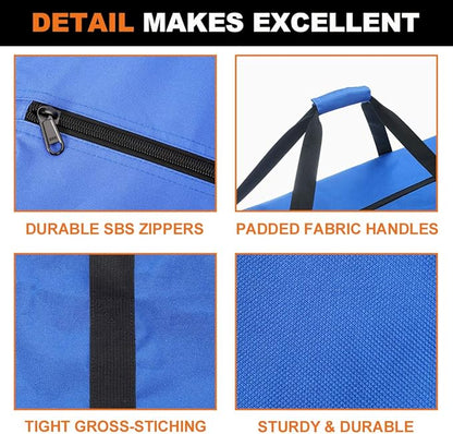 Sports Duffle Bag - Extra Large Travel Duffel Luggage Bag with Upgrade Zipper, Sturdy & Water Resistant Big Storage Bag for Christmas Tree (Blue 47inch 2Pack)