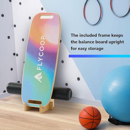 Balance Board for Adult with Adjustable Stoppers: 3 Modes Wobble Board with Roller Exercise Balancing Stability Trainer for Improve Balance Non Slip Surface