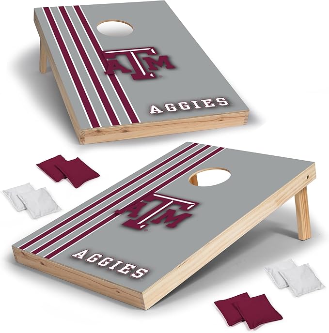 2' x 3' Solid Wood Cornhole Set with Direct Print HD Team Graphics – Great Gift for Any NCAA Fan! Bean Bag Toss Family Outdoor Games