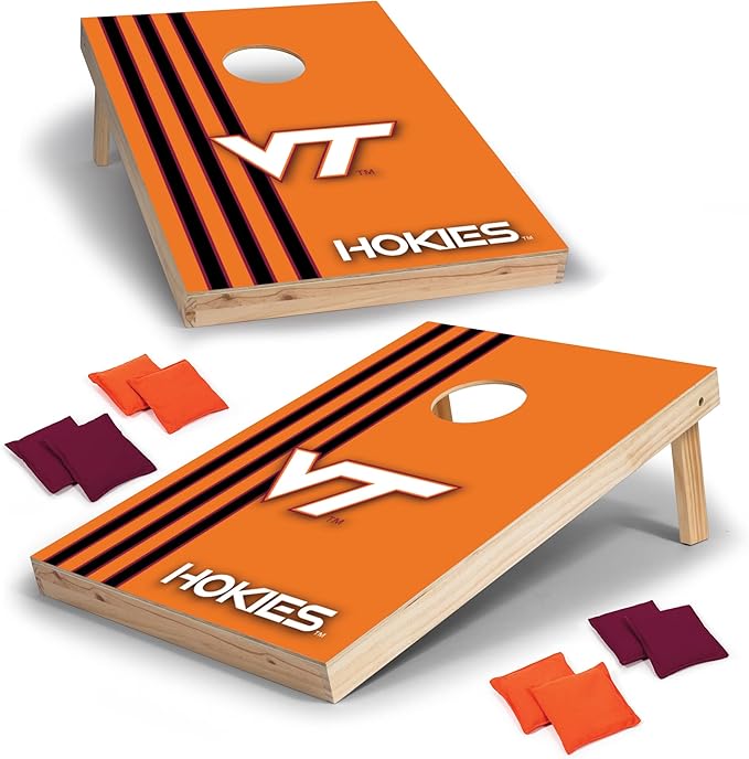2' x 3' Solid Wood Cornhole Set with Direct Print HD Team Graphics – Great Gift for Any NCAA Fan! Bean Bag Toss Family Outdoor Games