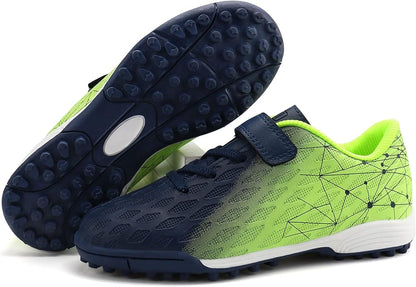 brooman Kids Indoor Soccer Shoes Boys Girls Soccer Cleats Athletic Turf Shoes