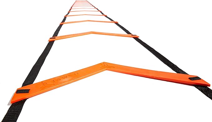 JAWKU Speed and Agility Ladder, Extra Long 21-Foot with 15-Rungs to Improve Balance, Acceleration, Lateral Speed, Change of Direction, and Body Control
