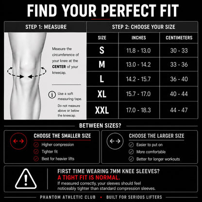 7mm Compression Knee Sleeves for Weightlifting Support, Powerlifting Strength, Heavy Squats, Cross