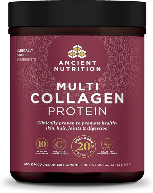 Ancient Nutrition Collagen Peptides Powder, Multi Collagen Protein, Women & Men, Vitamin C