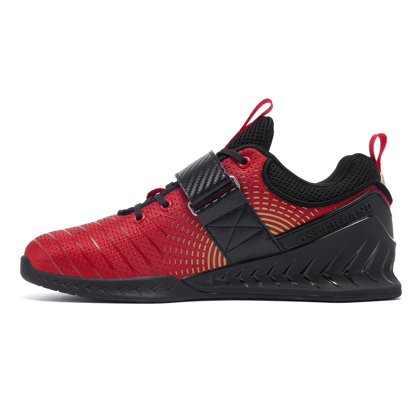 Osterland Weightlifting Shoes for Men Women,1.4 Inch Squat Shoes Black/Red