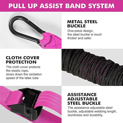 HPYGN Pull Up Assistance Bands, Heavy Duty Resistance Band for Pull Up Bar, Adjustable Weight/Size with Fabric Feet/Knee Rest, Bands for Pull Up Assist for Strength Training, Pull Up Assist Band
