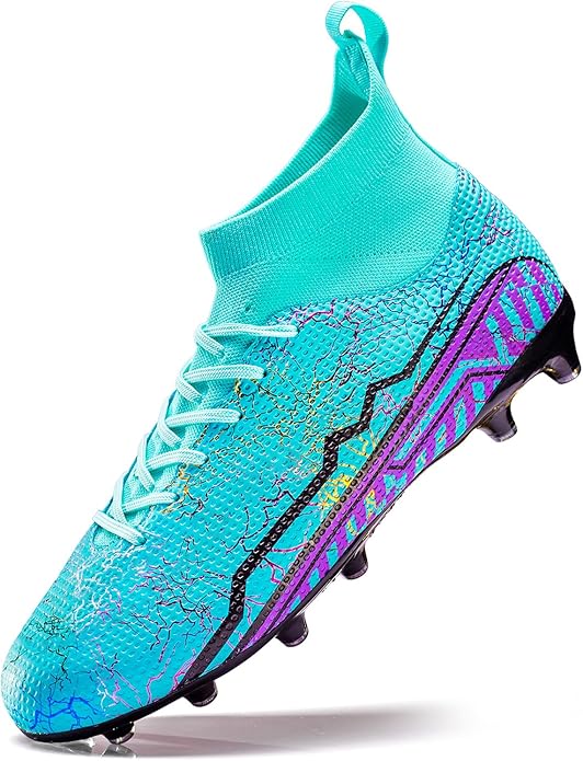 Soccer Cleats Mens Football Cleats Professional Soccer Shoes High-Tops Non-Slip Spikes for Big Boys Wide Training Sneaker