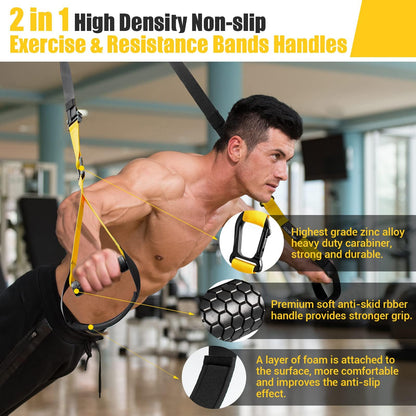Home Resistance Training Kit, Resistance Trainer Exercise Strap with Poster