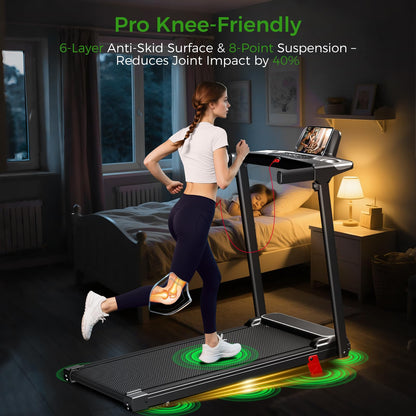 Foldable Treadmill for Home, 3-in-1 Walking Pad with Incline Handle Bar, 300LBS Capacity, 3.0HP