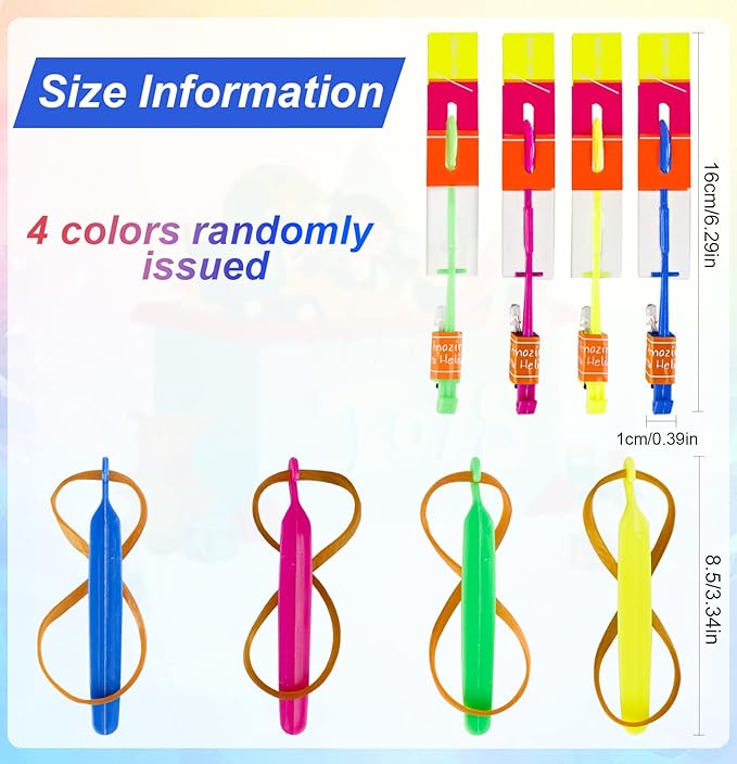 60pcs Led Arrow Helicopter Flying Toy Party Fun Gift Elastic Slingshot Flying Copters Birthdays Summer Day Party Favors Outdoor Game for Kids