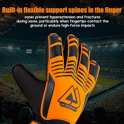 Soccer Goalkeeper Gloves with Finger Protection to Prevent Injuries, Strong Grip for Tough Tackles, Breathable Goal Keeper Gloves for for Kids, Youth and Adult