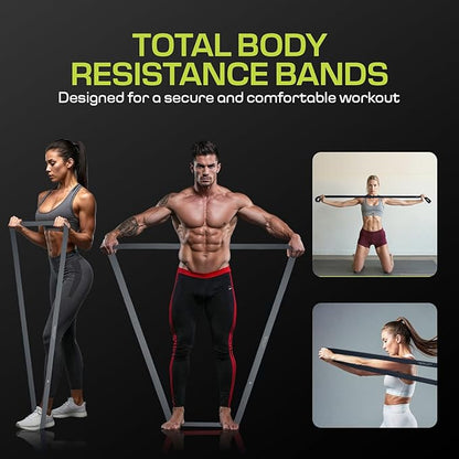 Fabric Resistance Bands for Working Out with 5 Strength Levels - Extra Light to Extra Heavy, Thick Resistance Workout Bands for Legs, Glutes, Hip, Stretching, Strength Training, and Physical Therapy