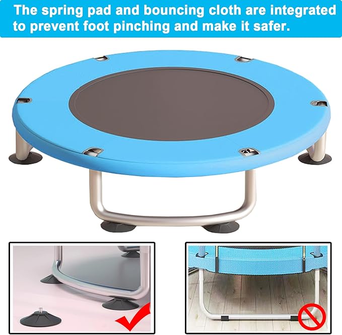 60'' Trampoline for Kids, 5FT Recreational Trampoline, Mini Baby Toddler Small Trampoline, Indoor/Outdoor Kids & Adults Trampoline with Enclosure Net for Boys Girls Christmas Birthday Gifts