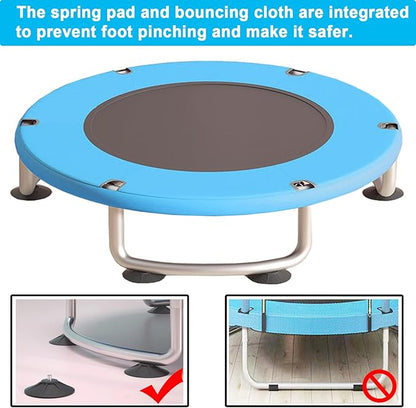 60'' Trampoline for Kids, 5FT Recreational Trampoline, Mini Baby Toddler Small Trampoline, Indoor/Outdoor Kids & Adults Trampoline with Enclosure Net for Boys Girls Christmas Birthday Gifts