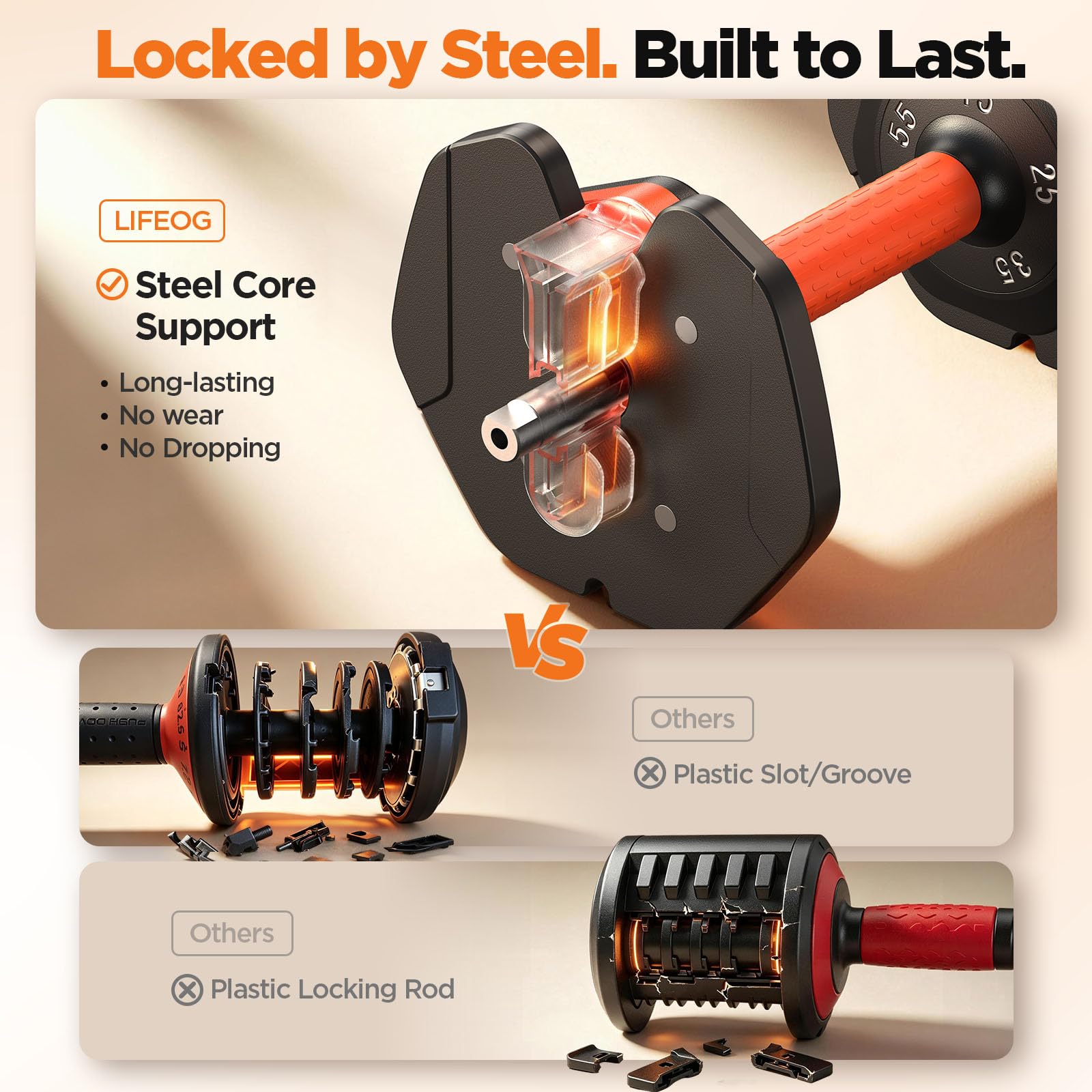 2026 FDB2 Updated Adjustable Dumbbell Set of 2, 5-in-1 Weights Dumbbell Set with Storage Box, 55lbs