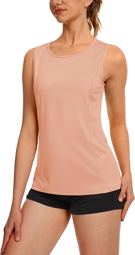 TACVASEN Women's UPF 80+ Workout Tank Top Sleeveless Quick Dry Sun Protection Hiking Athletic Gym Yoga Running Shirts