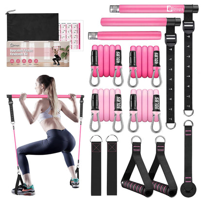 Bbtops Pilates Bar Kit with Resistance Bands,Full Body Workout Equipment