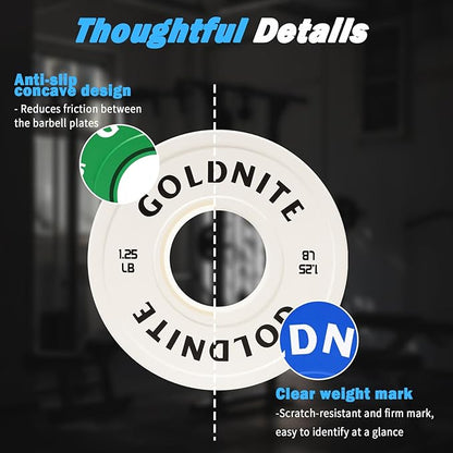 Change Plates Set 1.25LB 2.5LB 5LB Set Fractional Weight Plate Olympic Bumper Plates for Cross Training Steel Insert Strength Training Weight Plates