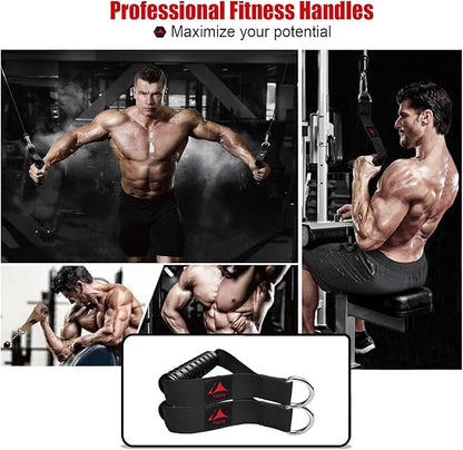 Heavy Duty Gym Workout Handles Attachment for Cable Machine,Resistance Band,Pulley System Home Exercise Equipment, Compatible with Bowflex,Total and Smith, Comfortable and Stronger Grip
