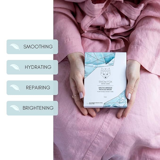 Snow Fox Skincare Arctic Breeze Rescue Mask with Peppermint & Aloe Vera Juice, 1 Pack