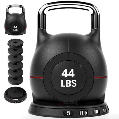 LIFERUN Adjustable Kettlebell Set with 7 Weight Levels, 44 lb