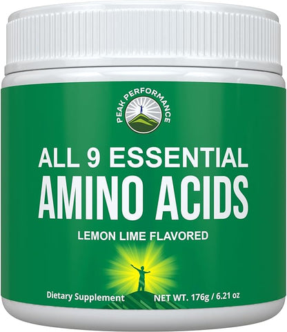 All 9 Essential Amino Acids Powder with 26 Clinical Studies. EAAs 32X Effective vs BCAA / BCAAS Branched Chain Aminos. Pre or Post Workout EAA Supplement for Energy and Muscle Growth. Lemon Lime
