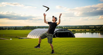 Masterfully Handcrafted Wooden Boomerang | Huge Size – 18 Inches | Flight-Tested, 100-Yard Range | Returning | Includes Throwing Guide | Boomerang for Adults | Colour: Light Brown Cedar