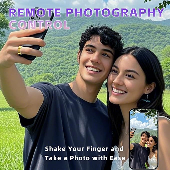 Activity Tracker Ring for Men Women ??Smart Health Ring with Heart Rate, SpO2, Blood Pressure, Sleep Monitoring, Step & Calorie Counter, 5ATM Waterproof, No Subscription Fee (Gold 9)