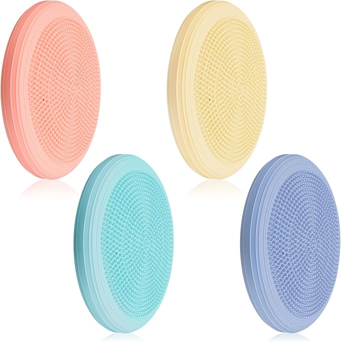 Libima 4 Pcs Wiggle Seat Inflated Wobble Cushion for Sensory Kid 13 Inches Balance Disc Flexible Seating for Classroom Sensory Pad for Chair Wiggle Cushion with Needle Pump