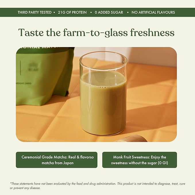 No Nonsense Plant Protein, Organic Brown Rice & Pea Isolate, Easy Digestion, 24G Protein/Serving, Gluten & Lactose Free Japanese Ceremonial Matcha 500 G (Pack of 1)