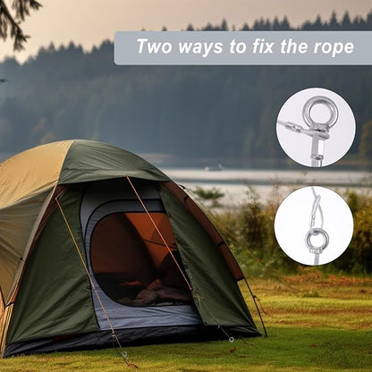 18 inch Ground Anchor Heavy Duty Earth Anchors Set Screw in for Mobile Home, Swing, Tent Trampoline Anchors Wind Resistant Tree Stakes and Supports with Drill Socket, 4 Pack