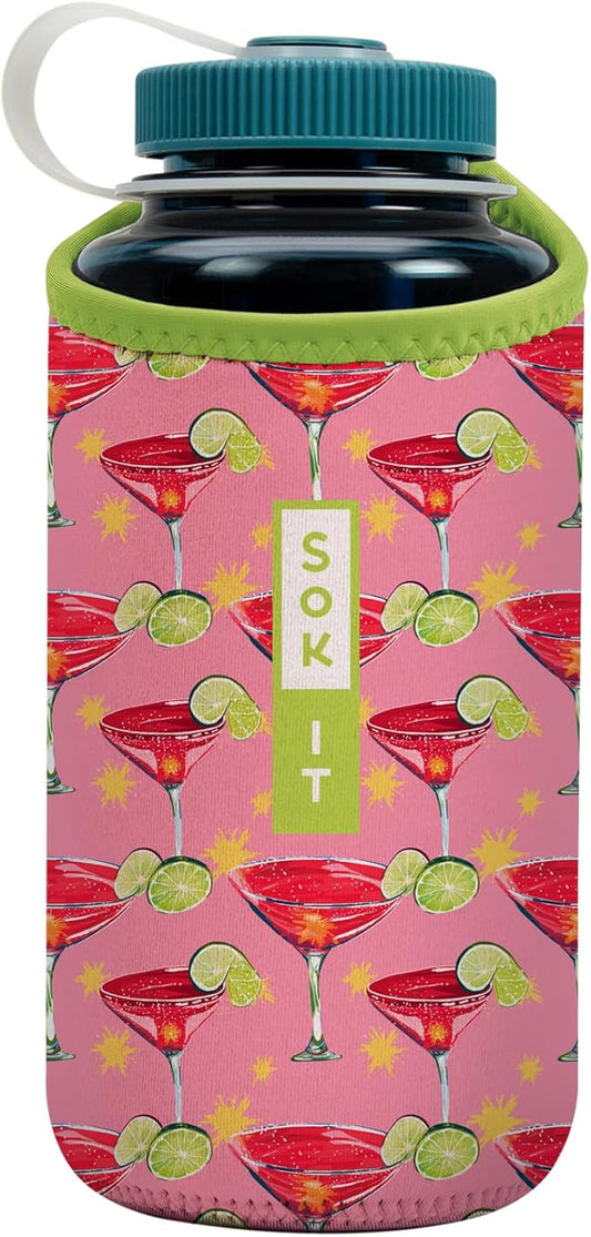 Sok It BotlSok Water Bottle Sleeve Insulated Neoprene Cover (Lime After Lime, Fits 32oz Nalgene)
