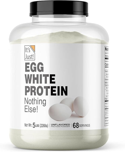 It's Just! - Egg White Protein Powder, Made in USA from Cage-Free Eggs, Dried Egg Whites, Unflavored (5lb)
