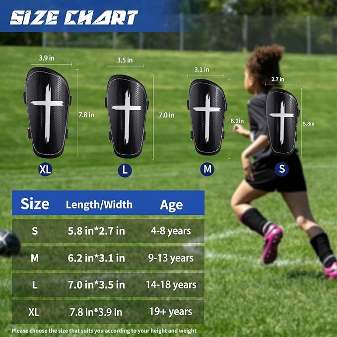 TOMIYO Soccer Shin Guards,Soccer Shin Guards Youth Boys 8-12,Light Weight Adjustable Straps Shin Pads Protection Equipment for Kids Youth，EVA Cushion Protection to Reduce Impact and Injury.