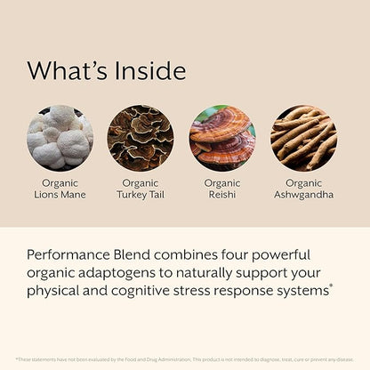 Promix Adaptogens Mushroom Coffee Supplement Powder - with Organic Ashwagandha, Lion?™s Mane, Turkey Tail & Reishi - 60 Servings