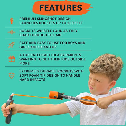 Toy Rocket Launcher for Kids: Outdoor Toys Slingshot Rocket Launchers - Best Gifts for Boys & Girls All Ages - Fun Stocking Stuffers for Kids & Teen Boy Gifts for 8 9 10 11 12 Year Old Boys Gift Idea