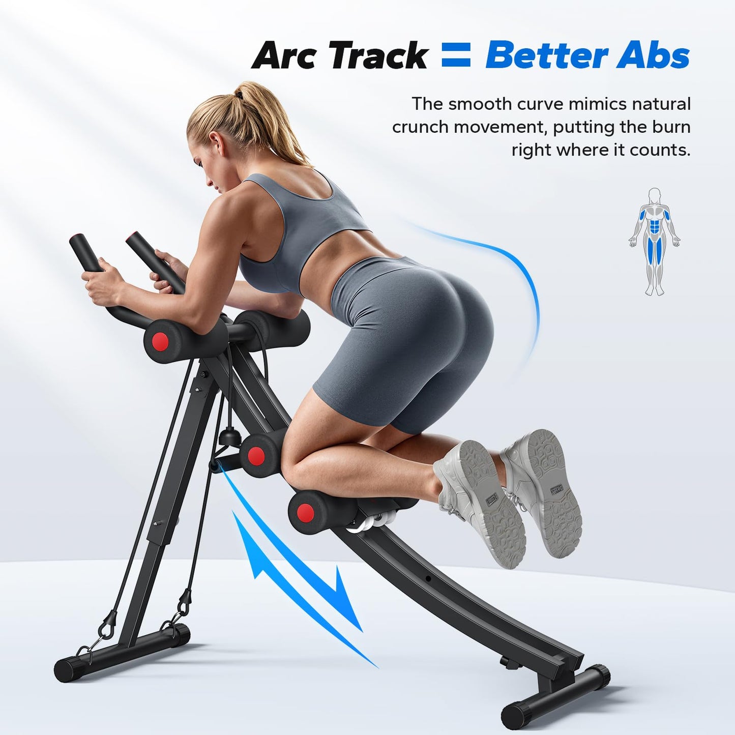 MERACH Ab Machine, Adjustable Dual Track Ab Trainer, Ab Workout Equipment