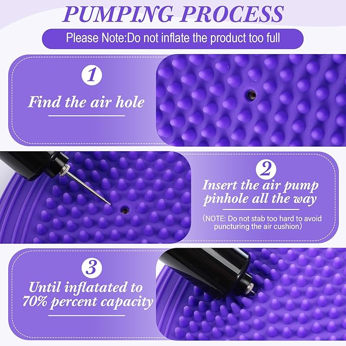 Libima 4 Pcs Wiggle Seat Inflated Wobble Cushion for Sensory Kid 13 Inches Balance Disc Flexible Seating for Classroom Sensory Pad for Chair Wiggle Cushion with Needle Pump